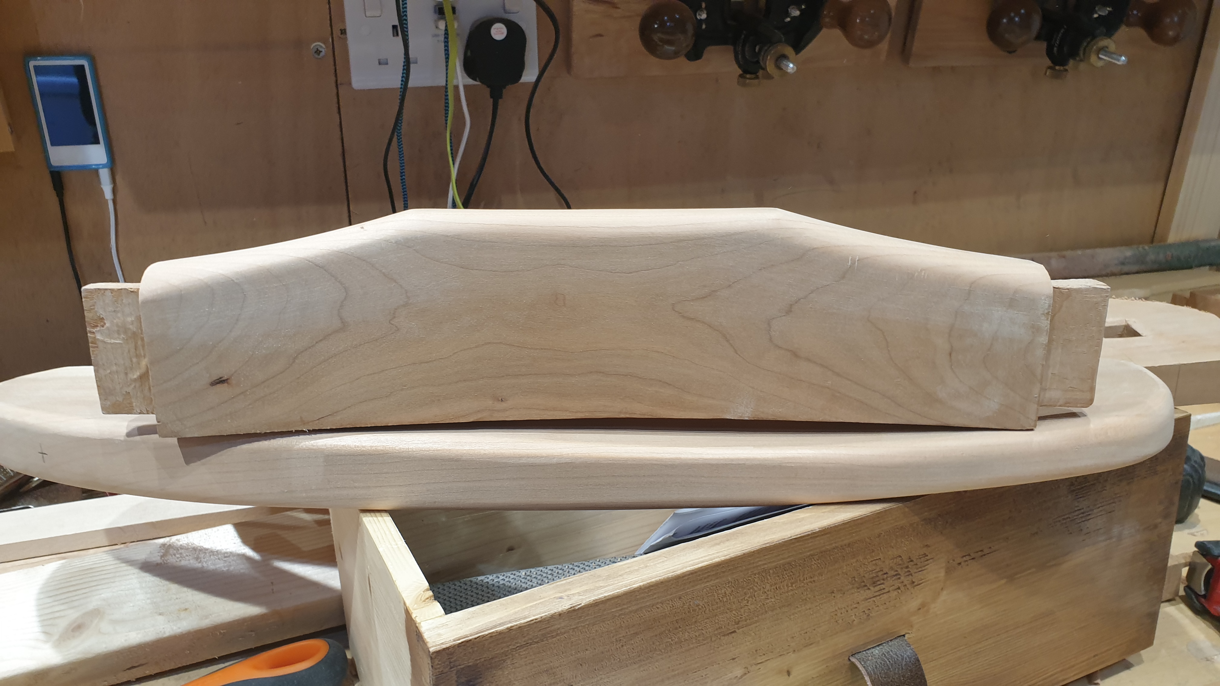 Shaping the top rail for the back of the chair