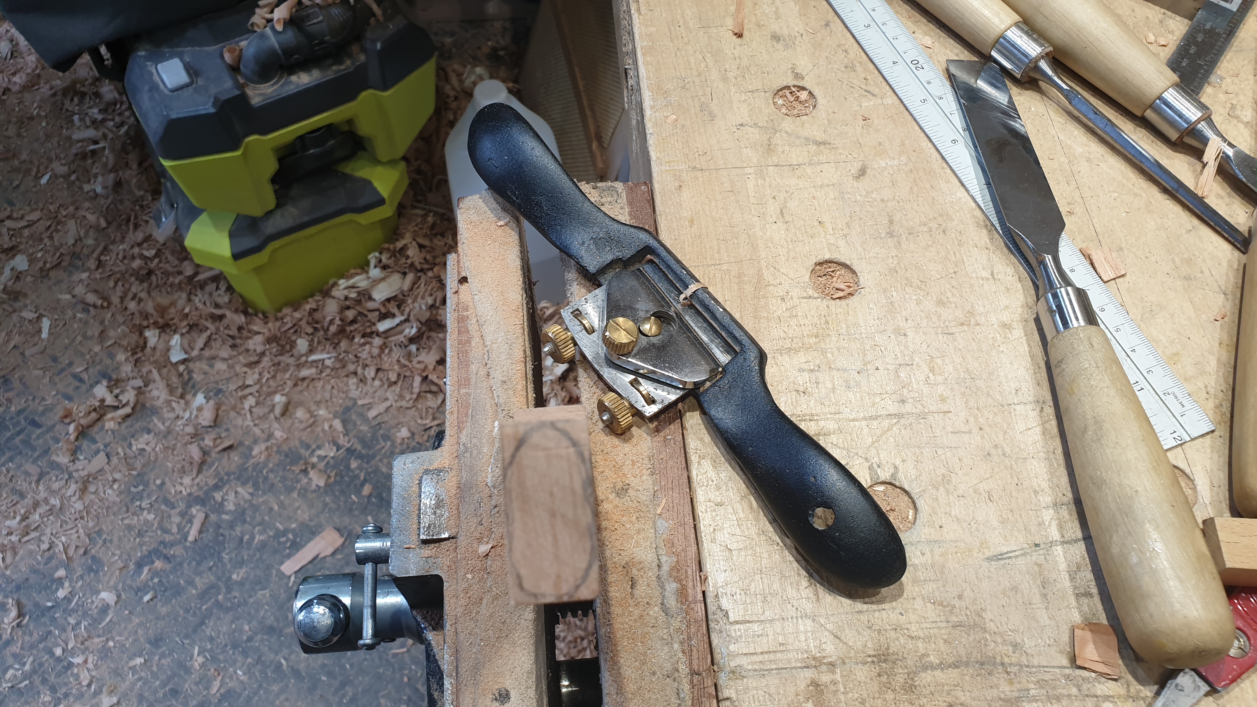 Using a spokeshave to shape a spokeshave